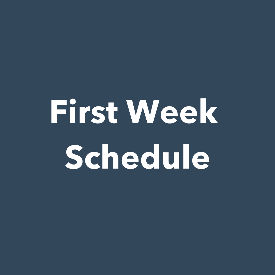First week Schedule